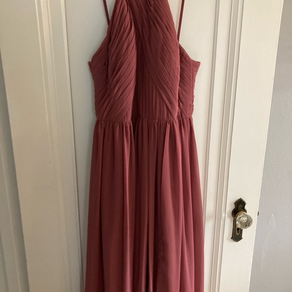 Azazie Spaghetti Strap Mauve Dress